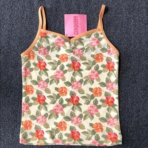 Gymboree Aloha Wahine 100% Cotton Floral Camisole Size 3-4 Or 7-8